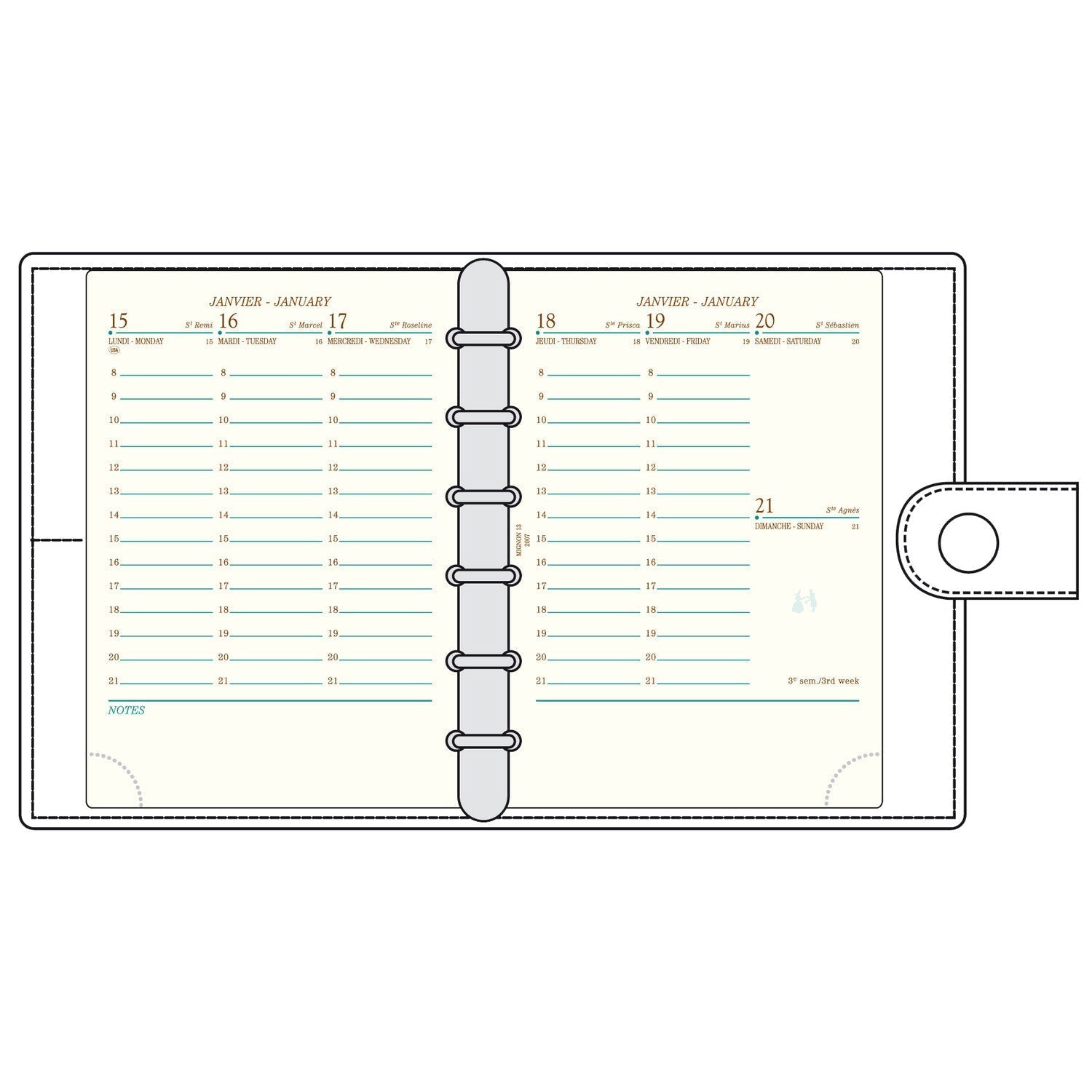 Recharge 2025 Organiseur MIGNON AK13 (13330M) - 1 semaine sur 2 pages - 12.6 x 9.1 cm - 3489390133302