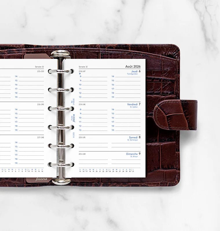Recharge agenda 2026 - 2027 FILOFAX - Pocket - Semaine sur deux pages (français) - 5059145619979