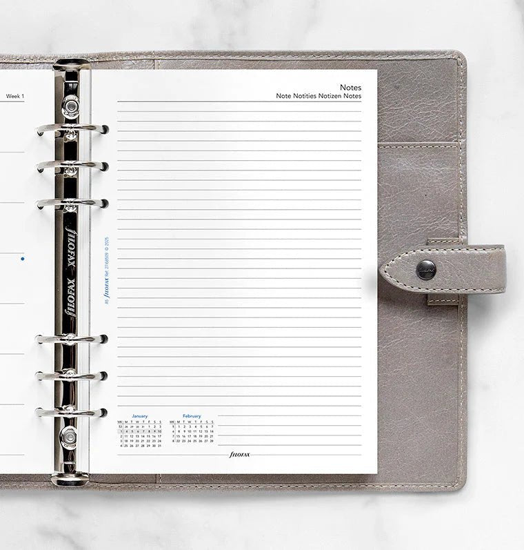 Recharge agenda 2027 FILOFAX - A5 - Semaine sur une page + page de notes (multilingue) - 5059145621354