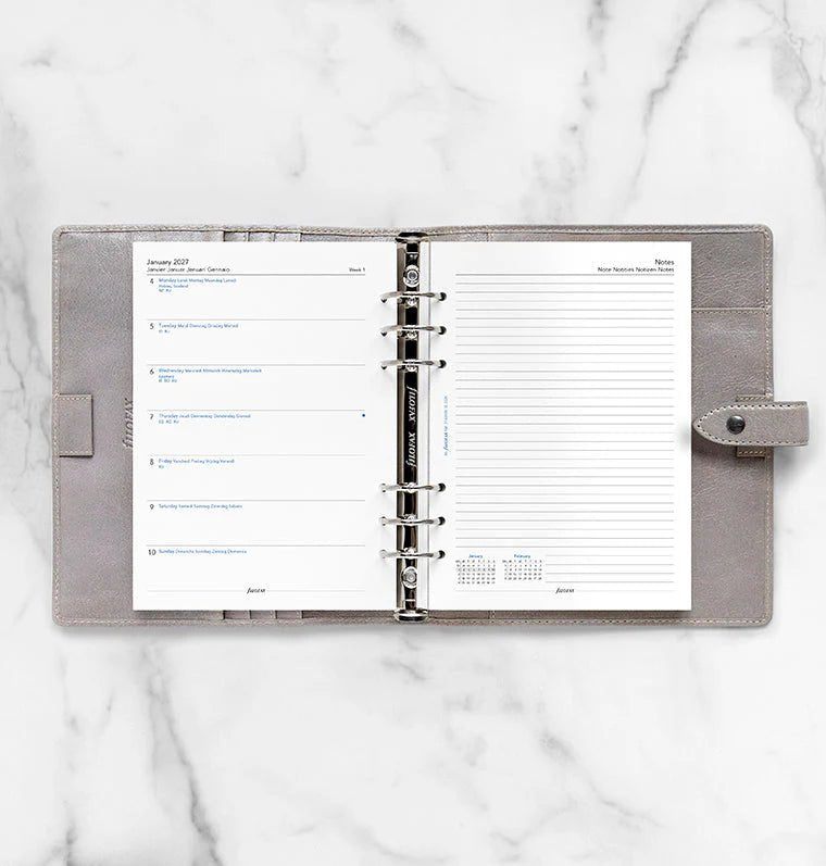 Recharge agenda 2027 FILOFAX - A5 - Semaine sur une page + page de notes (multilingue) - 5059145621354