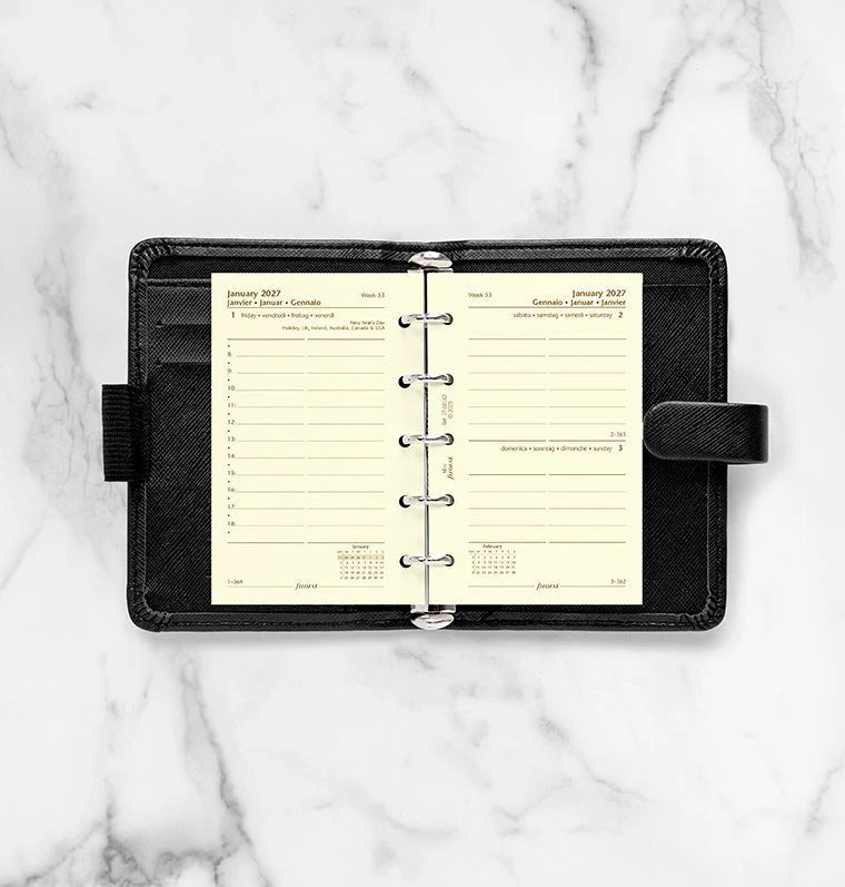 Recharge agenda 2027 FILOFAX - Mini - Un jour par page (multilingue) - 5059145619733