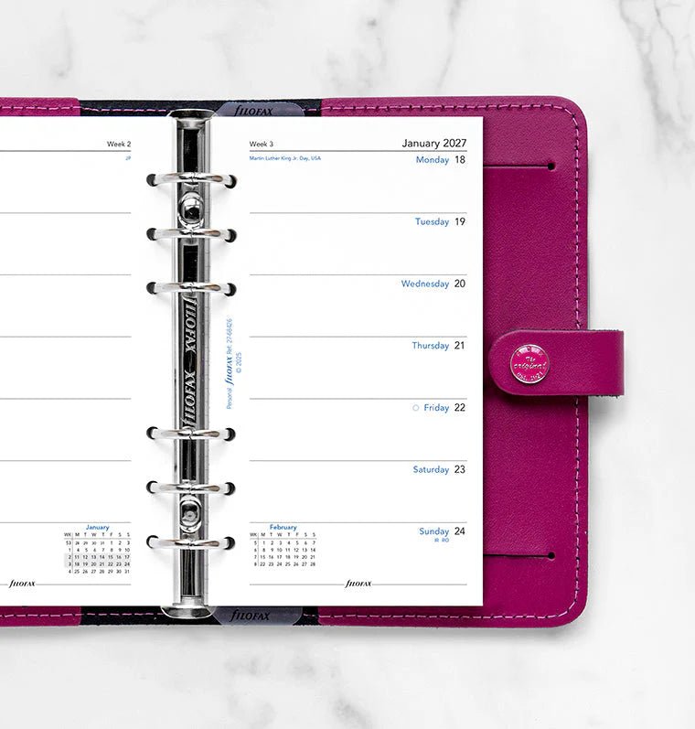 Recharge agenda 2027 FILOFAX - Personal - Semaine sur une page (anglais) - 5059145620678