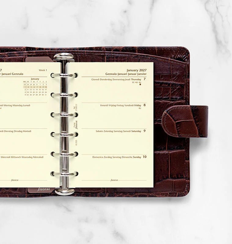 Recharge agenda 2027 FILOFAX - Pocket - Semaine sur deux pages (multilingue) - 5059145619818