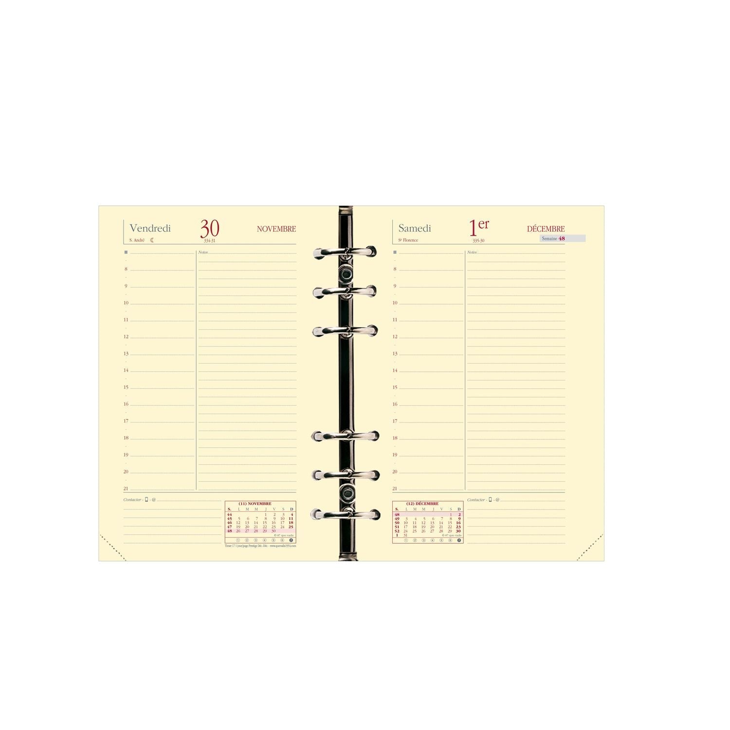 Recharge Organiseur 2024-2025 QUO VADIS Timer 17 1JP Dec/Dec Prestige - 1 jour par page - 10 x 17 cm - 3371010141272