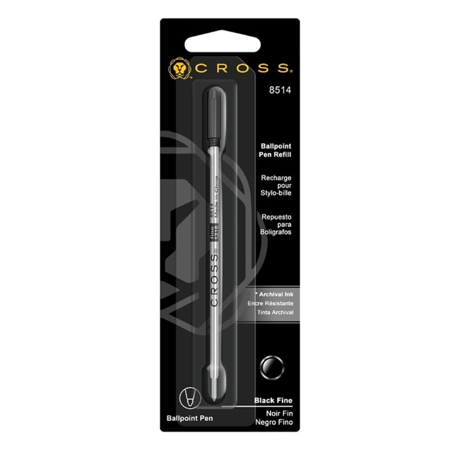Recharge stylo bille CROSS - Fine (F) - Noir -