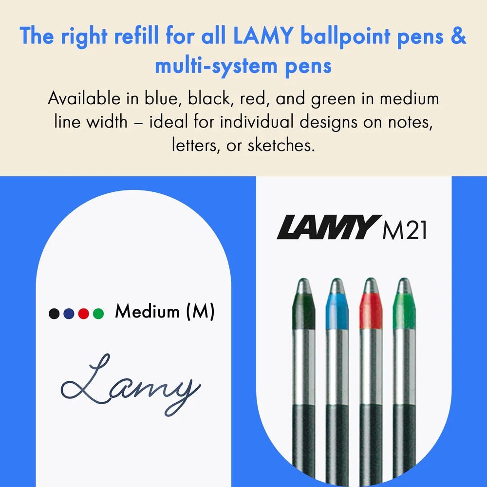 Recharge stylo bille LAMY M21 - Medium (M) - Vert - 4014519010456