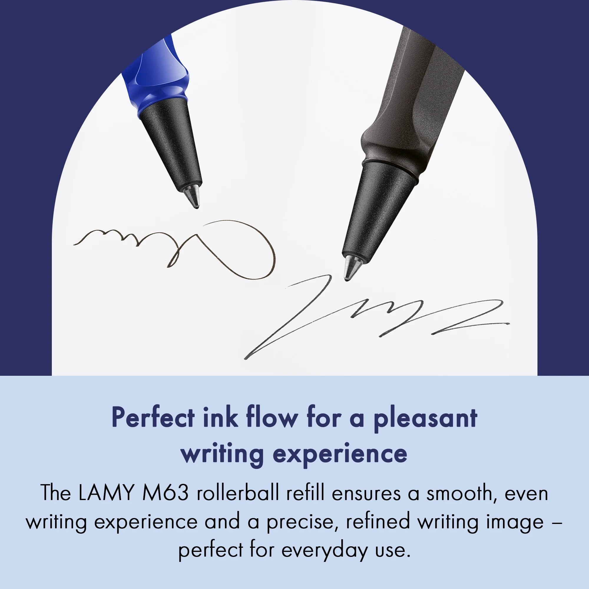 Recharge stylo roller LAMY M63 - Medium (M) - Bleu effaçable - 4014519185604