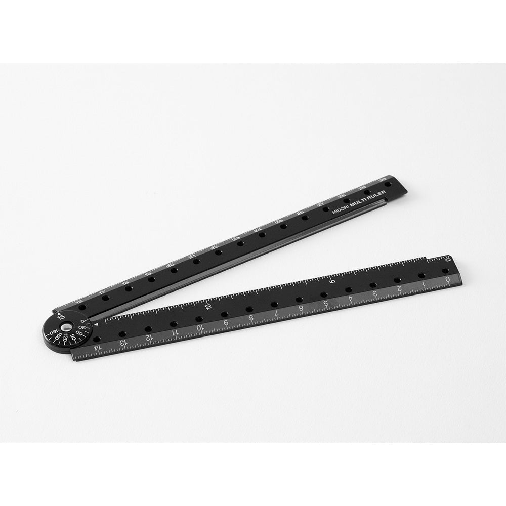 Règle MIDORI multifonction pliable en plastique - 30 cm - Noir - 4902805422734
