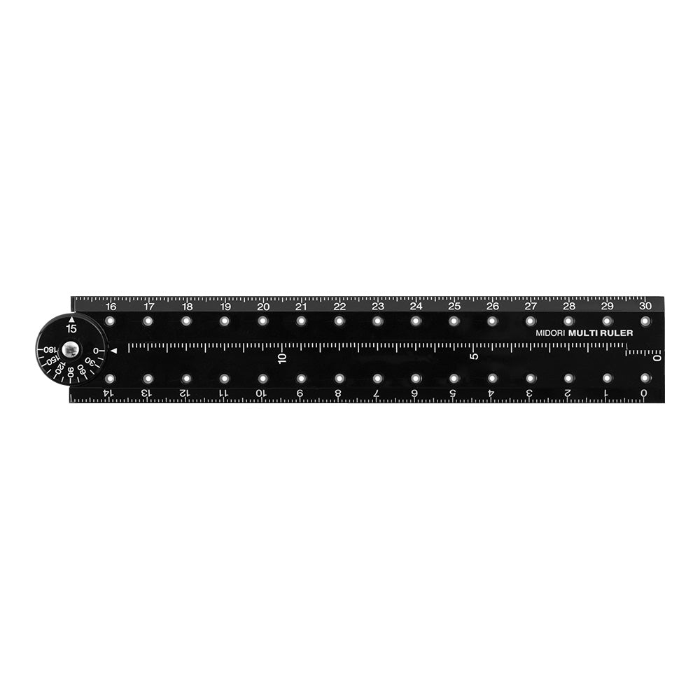 Règle MIDORI multifonction pliable en plastique - 30 cm - Noir - 4902805422734