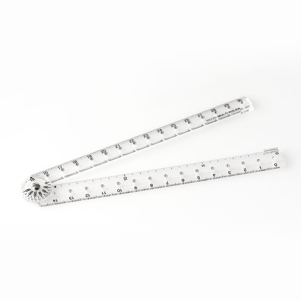 Règle MIDORI multifonction pliable en plastique - 30 cm - Transparent - 4902805422666