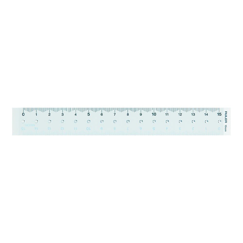 Règle MIDORI transparente - 15 cm - Bleu -