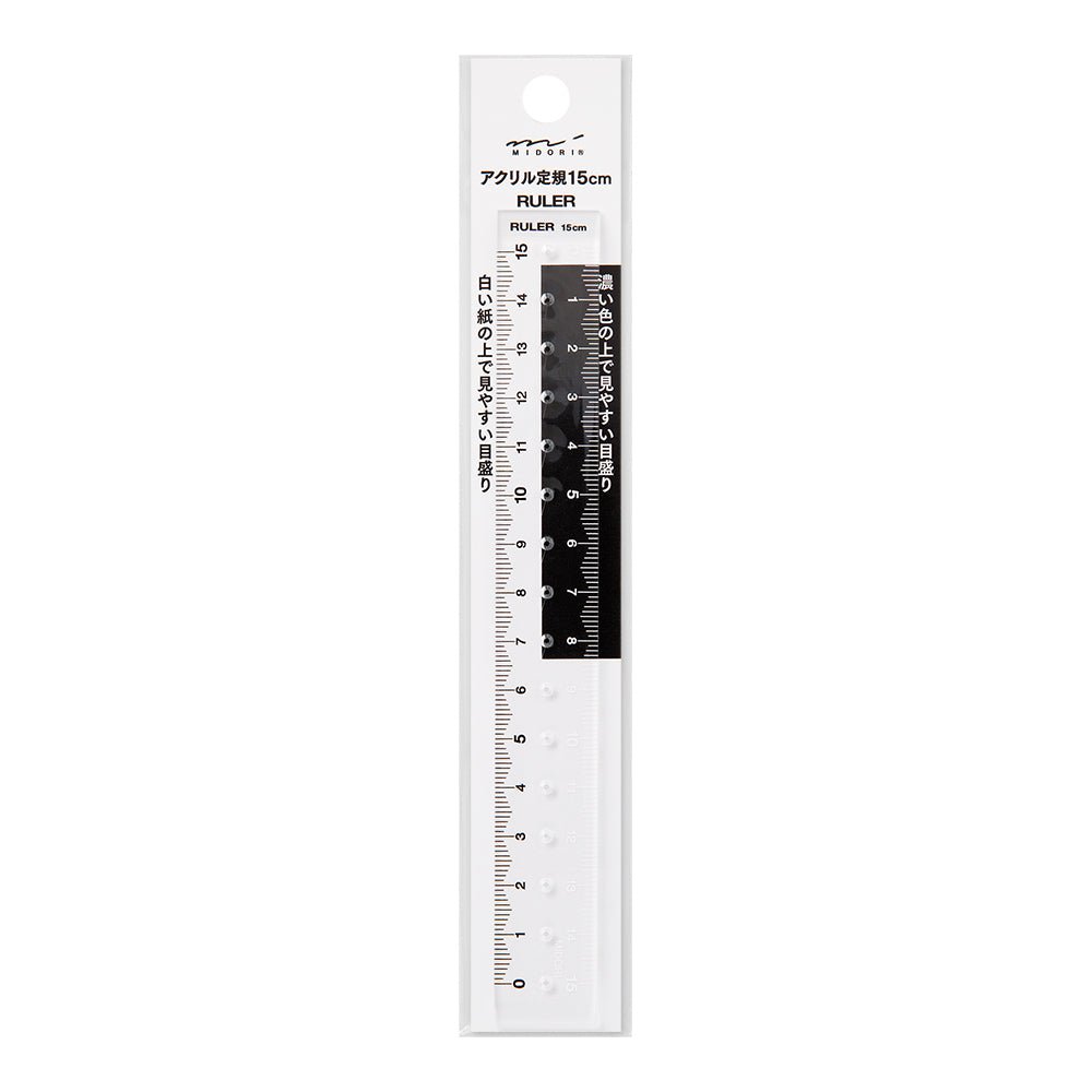 Règle MIDORI transparente - 15 cm - Transparent -