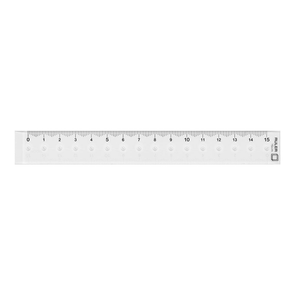 Règle MIDORI transparente - 15 cm - Transparent -