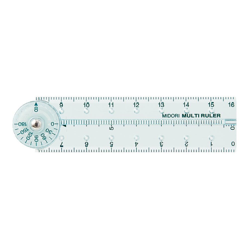 Règle multifonction pliable MIDORI en plastique - 16 cm - Bleu - 4902805422994