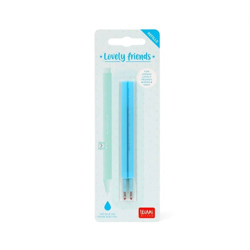Set de 2 recharges LEGAMI pour stylo à encre gel Lovely Friends - Bleu Ciel -