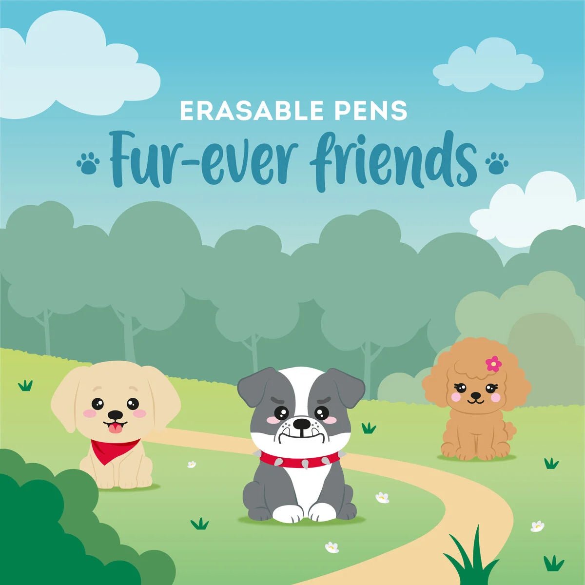 Set de 3 stylos LEGAMI à encre gel effaçable - Fur - ever Friends - 8052694123932