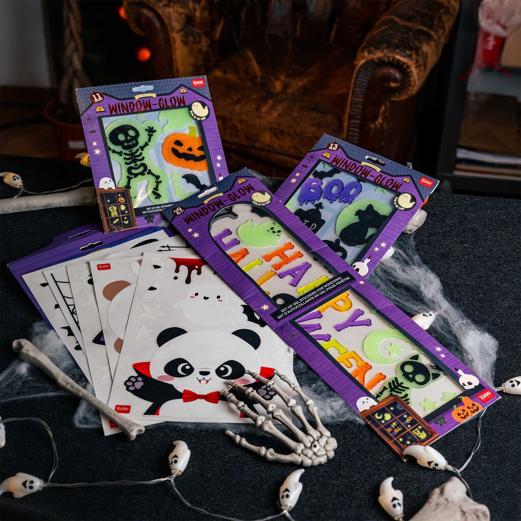 Set de 40 autocollants électrostatiques pour fenêtre LEGAMI - Halloween Edition - Windo-Glow - 8052694147716