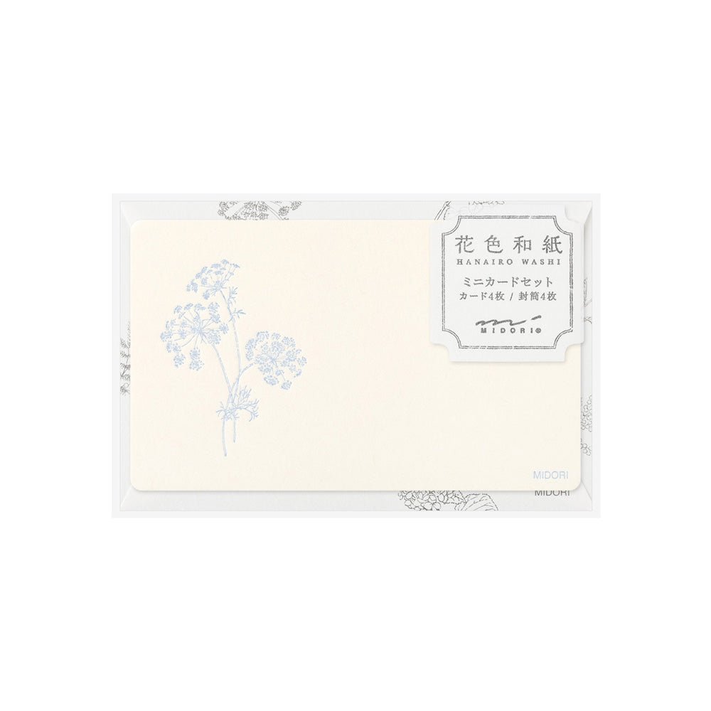Set de correspondance MIDORI Card Letter Set Washi Hanairo - Blanc - 4902805887885