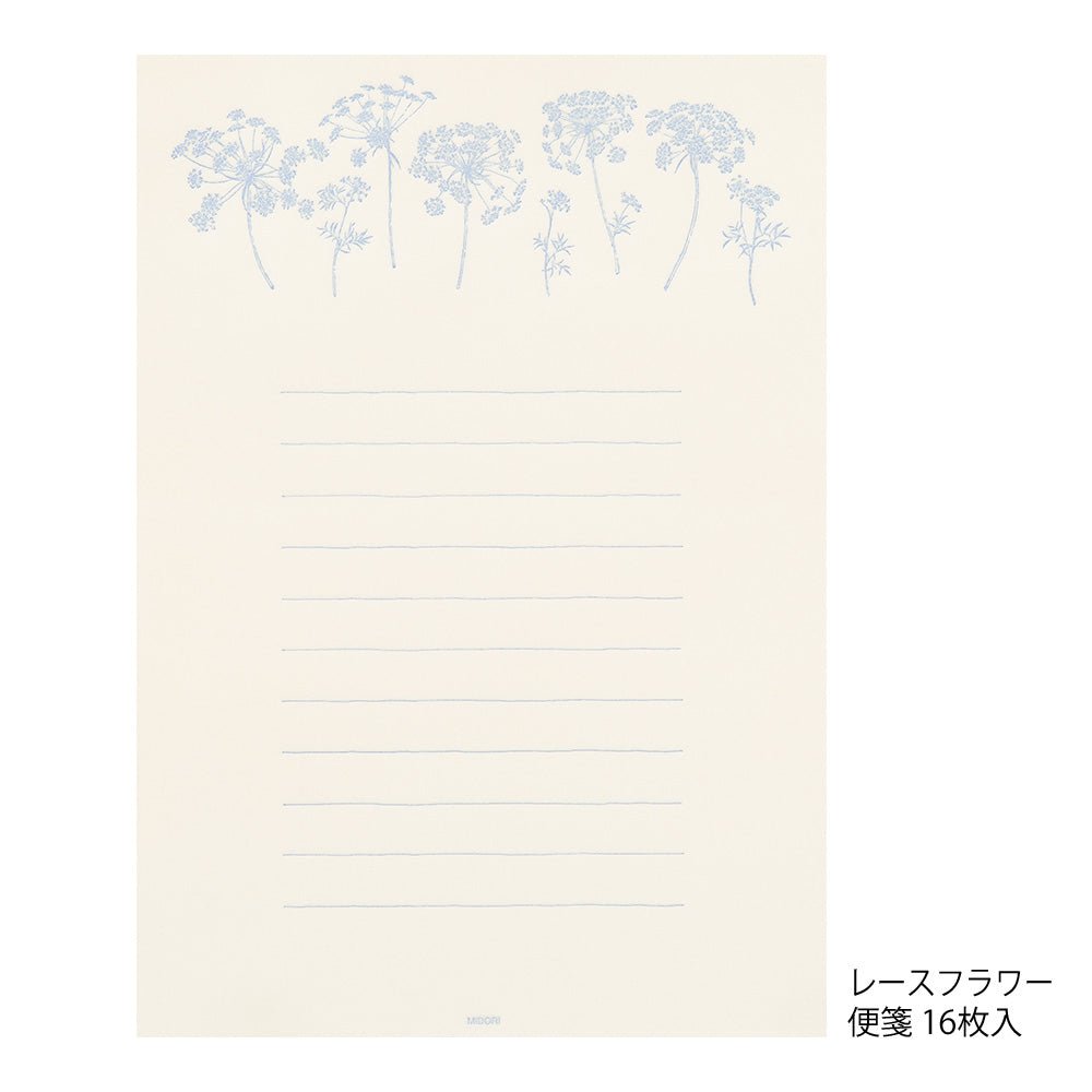 Set de correspondance MIDORI washi Hanairo - Blanc - 4902805869287