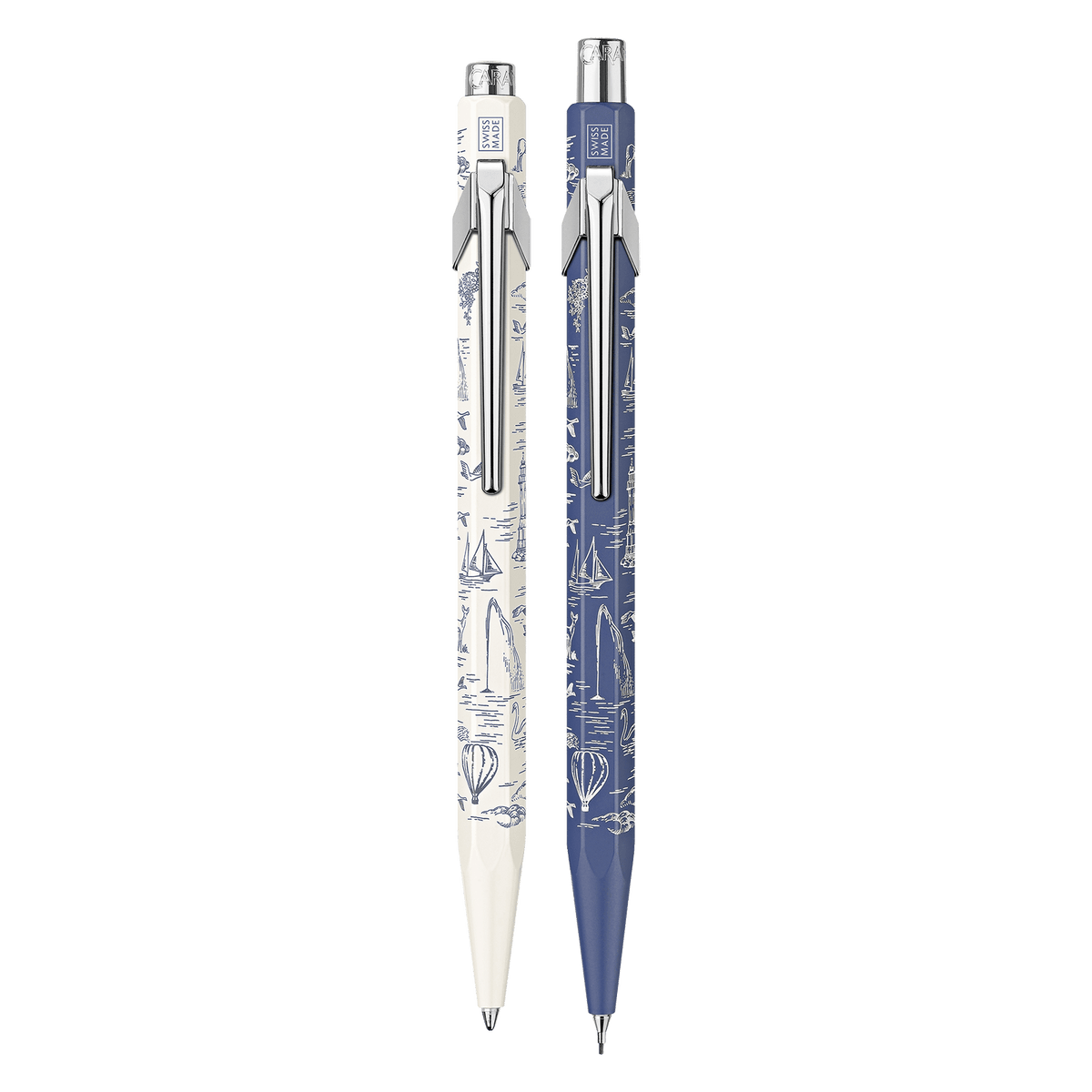 Set stylo bille + porte-mine CARAN D'ACHE 849 Toile de Jouy Geneva Edition - 7630002365727