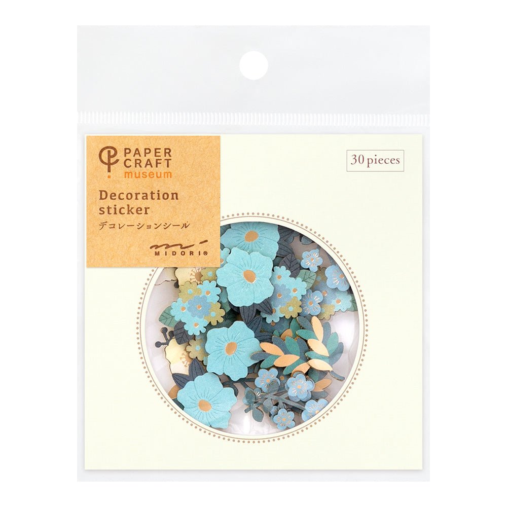 Stickers MIDORI Decoration - Fleurs Bleues - 4902805825214