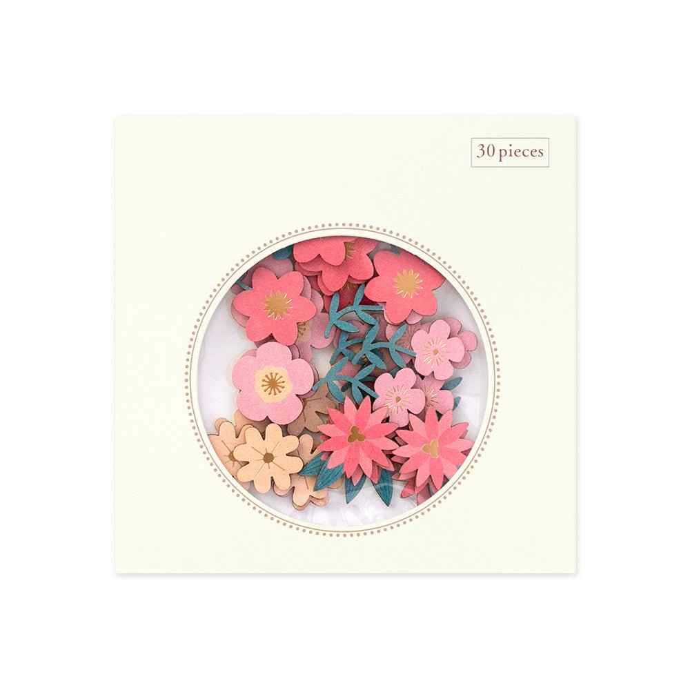 Stickers MIDORI Decoration - Fleurs Rouges - 4902805825207