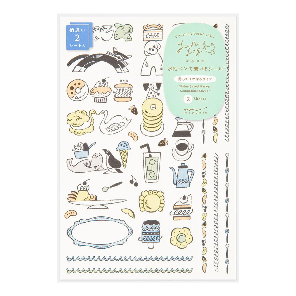 Stickers repositionnables MIDORI Yuru Log - Gourmandises & Animaux -