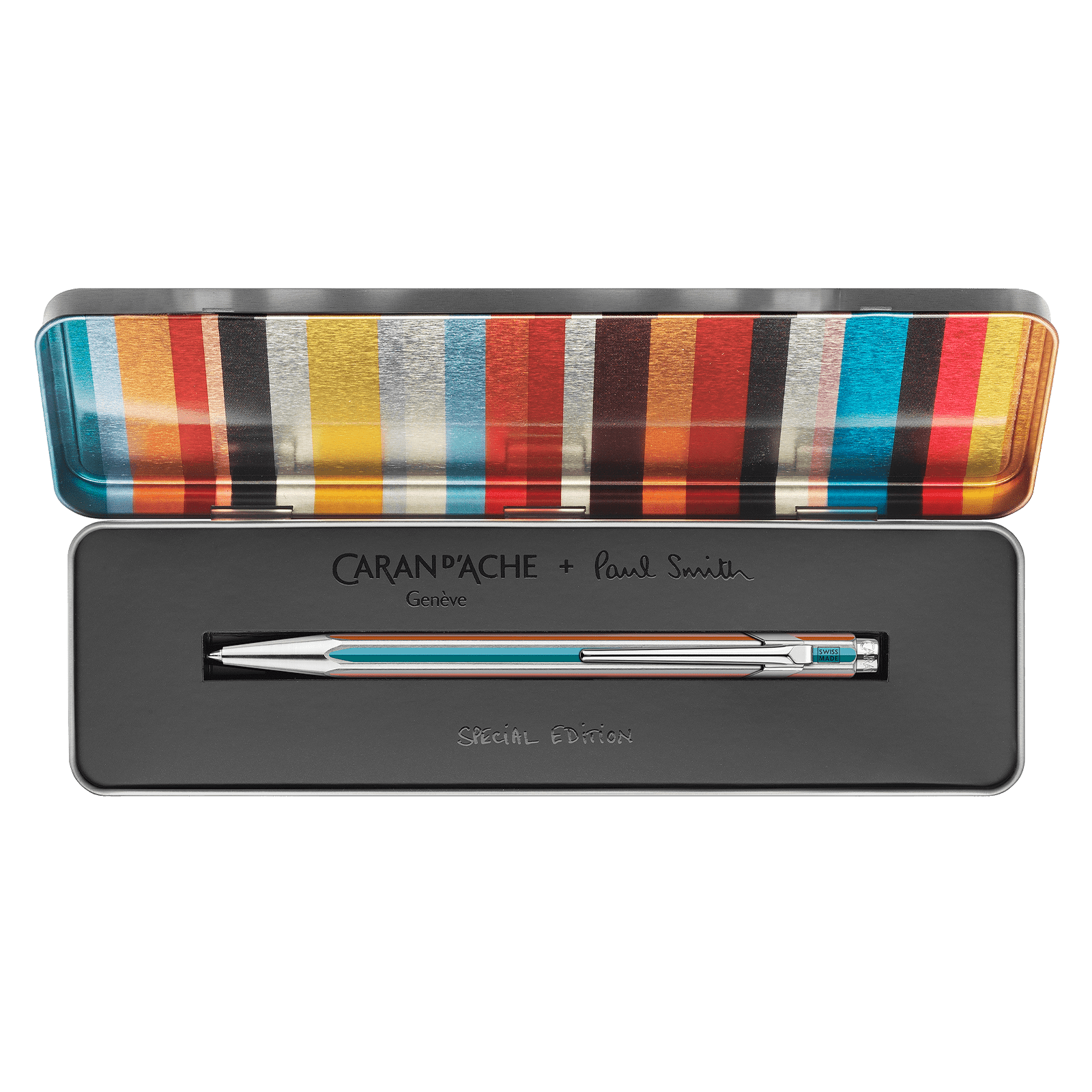 Stylo bille CARAN D'ACHE 849 Paul Smith Édition 5 - Gris Argenté - 7630002364362