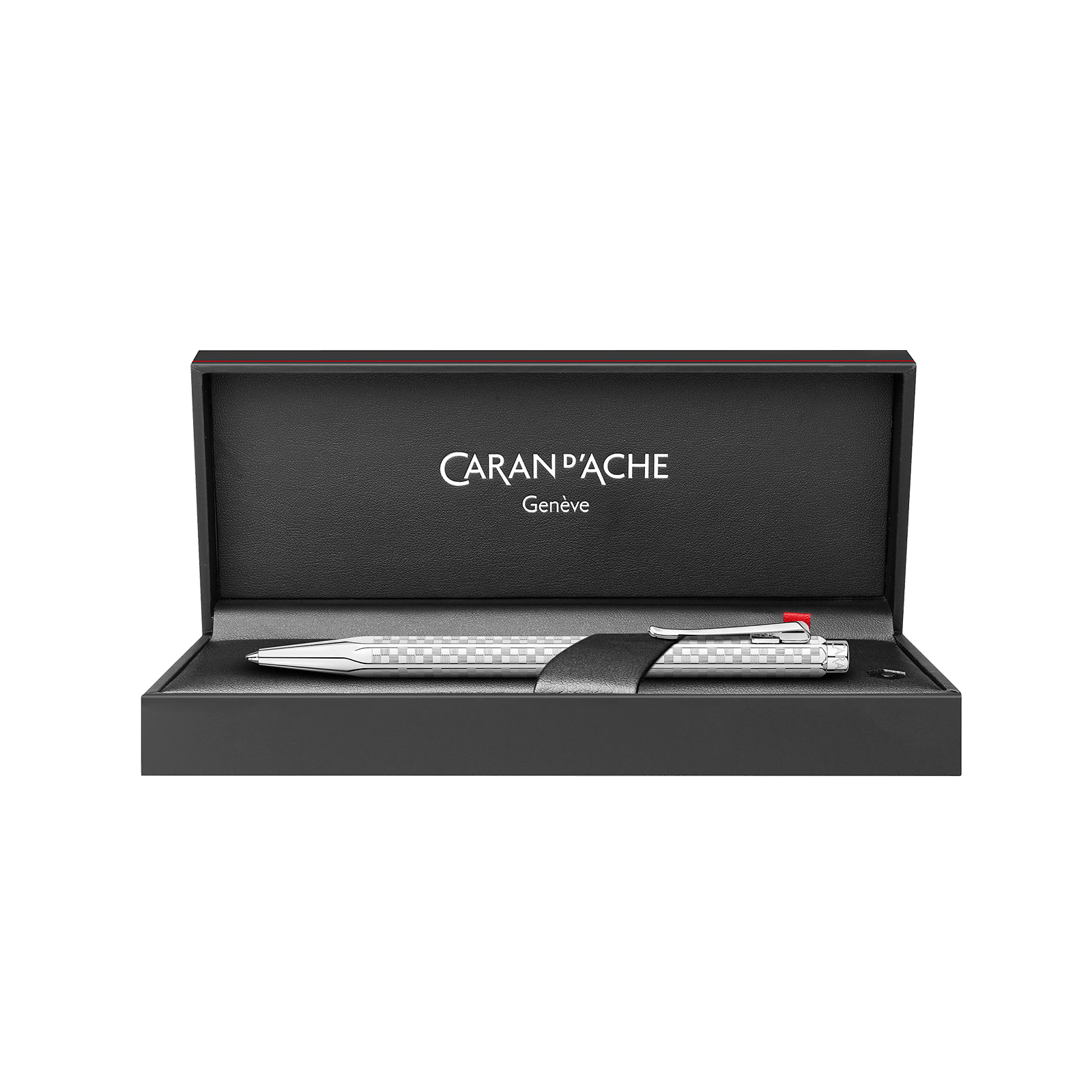 Stylo bille CARAN D'ACHE Ecridor Damier Édition Spéciale - Gris Argenté - 7630002365093