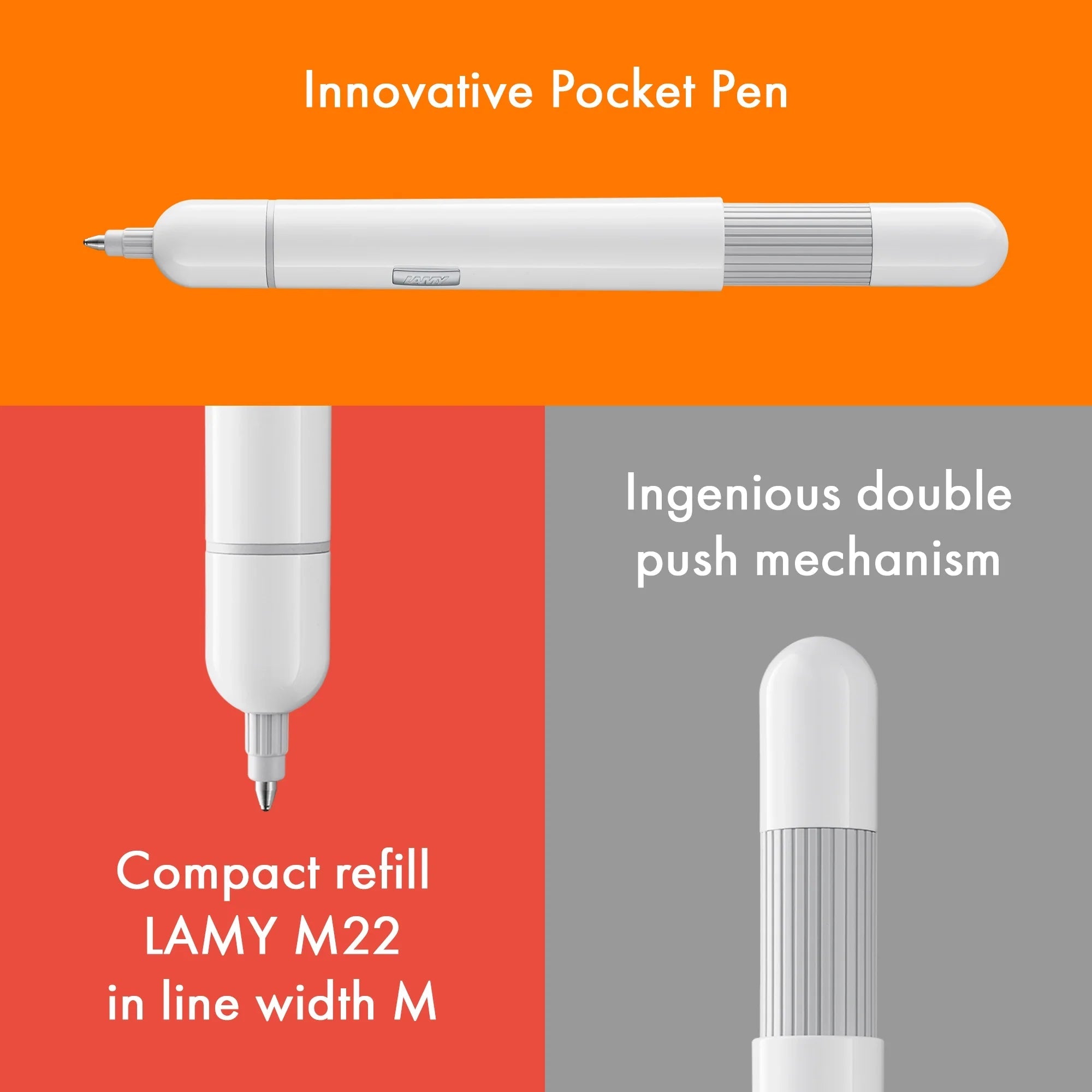 Stylo bille LAMY pico - Blanc - 4014519219804