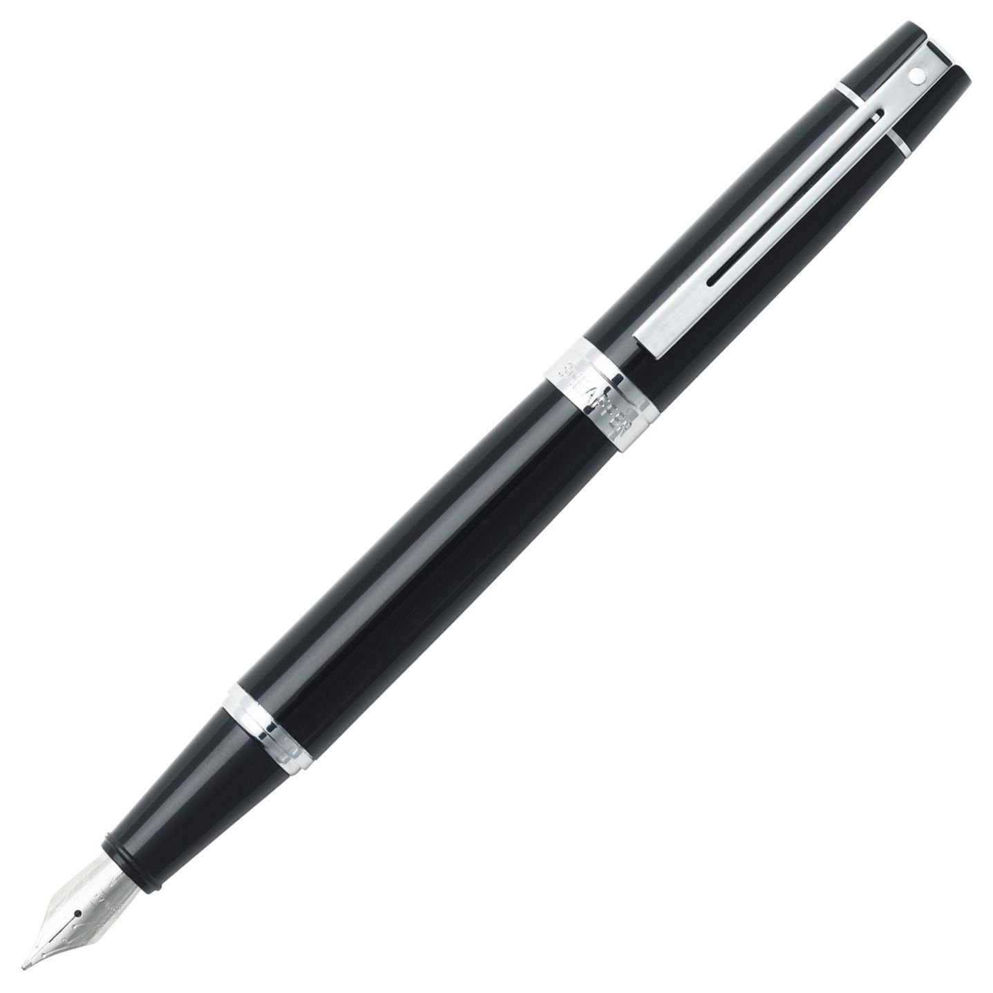 Stylo plume SHEAFFER 300 - Glossy Black CT - Fine (F) -