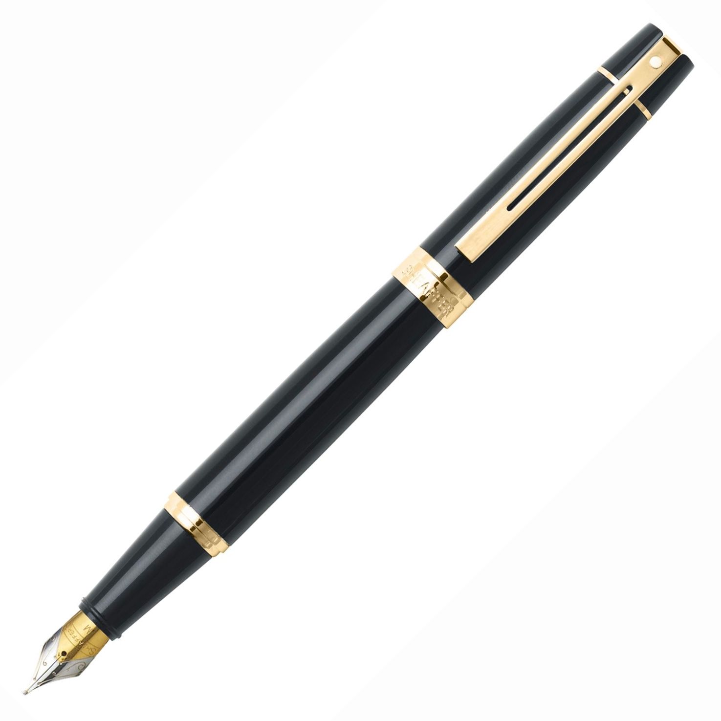 Stylo plume SHEAFFER 300 - Glossy Black GT - Fine (F) -