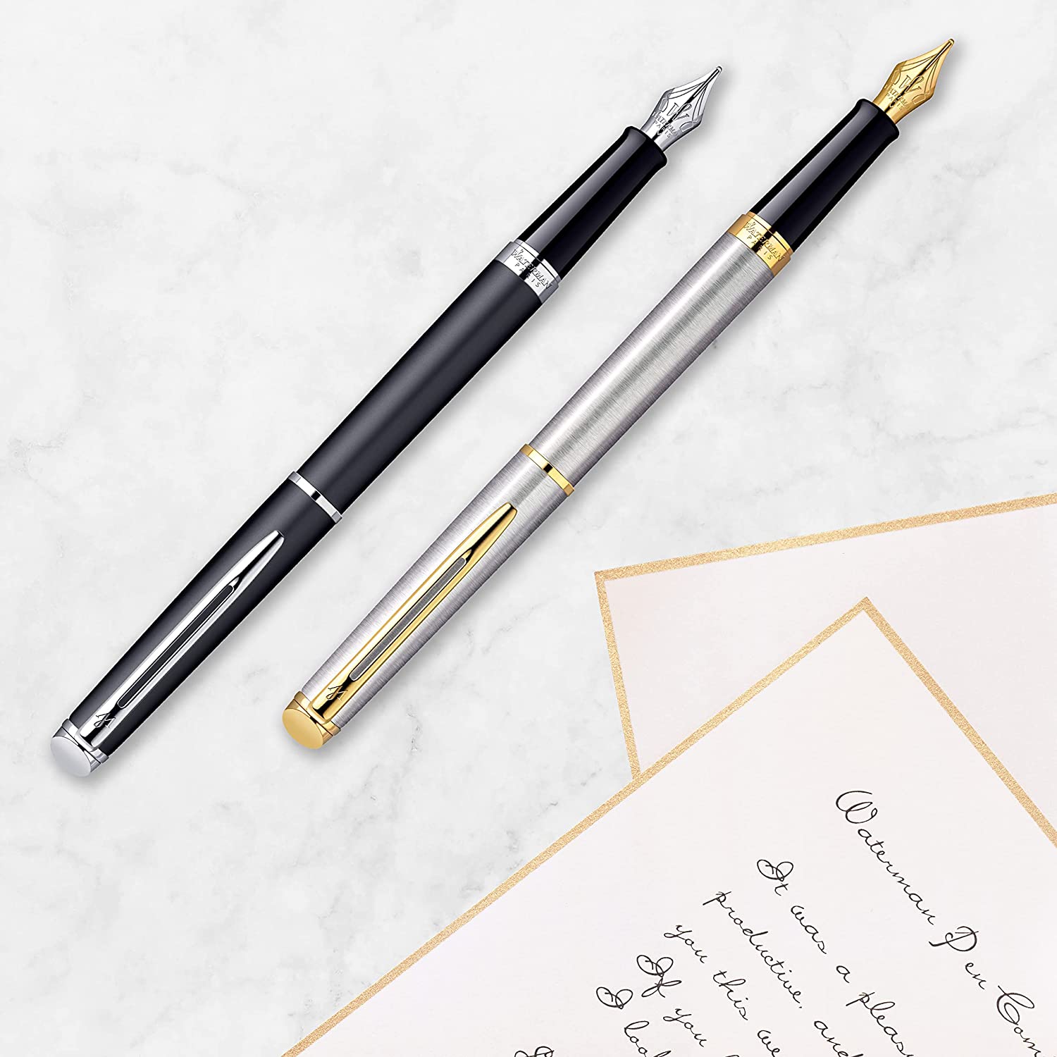 Stylo plume WATERMAN Hémisphère - Acier Métallisé GT - Fine (F) - 3501170920312