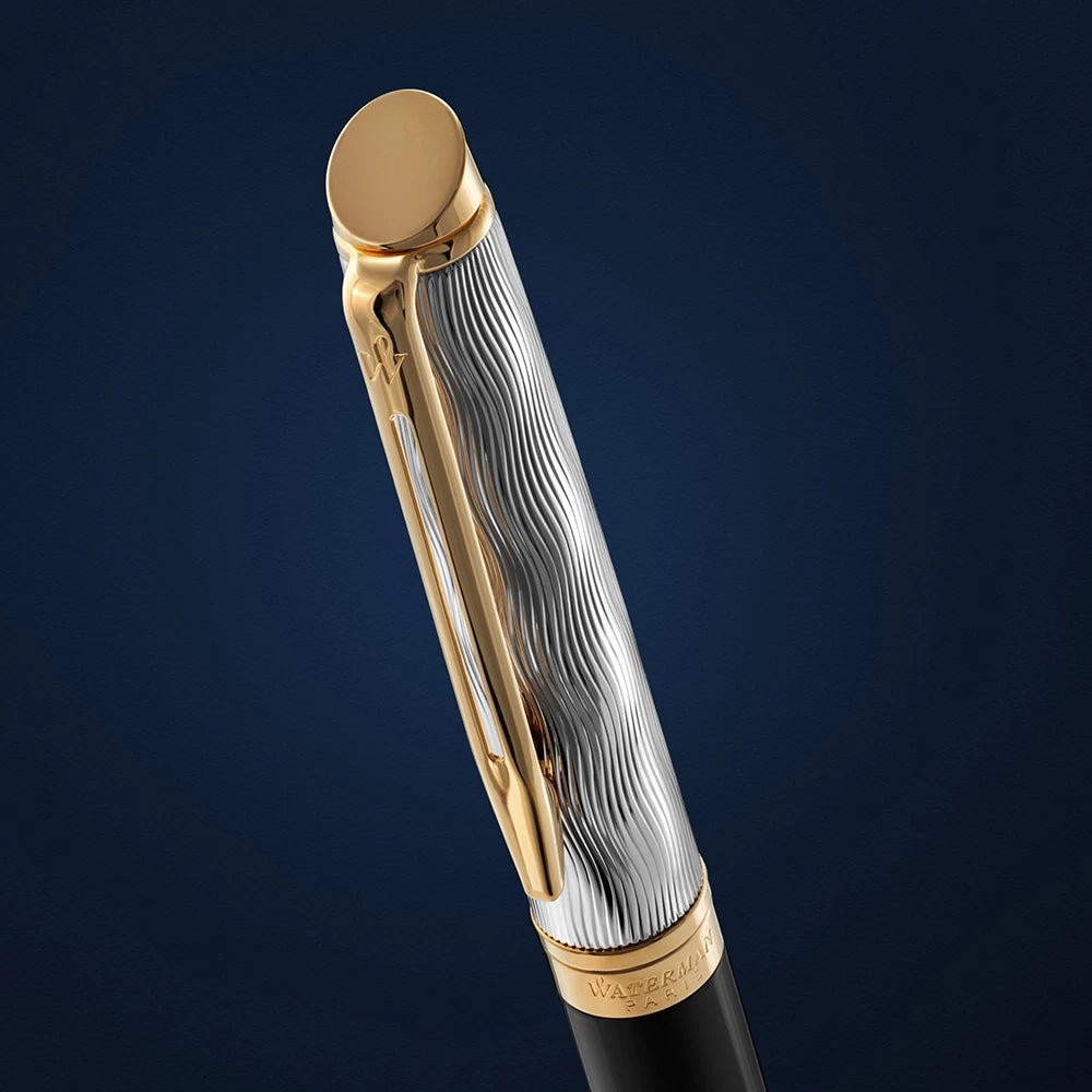 Stylo roller WATERMAN Hémisphère Reflets de Paris - Fine (F) - Noir - -