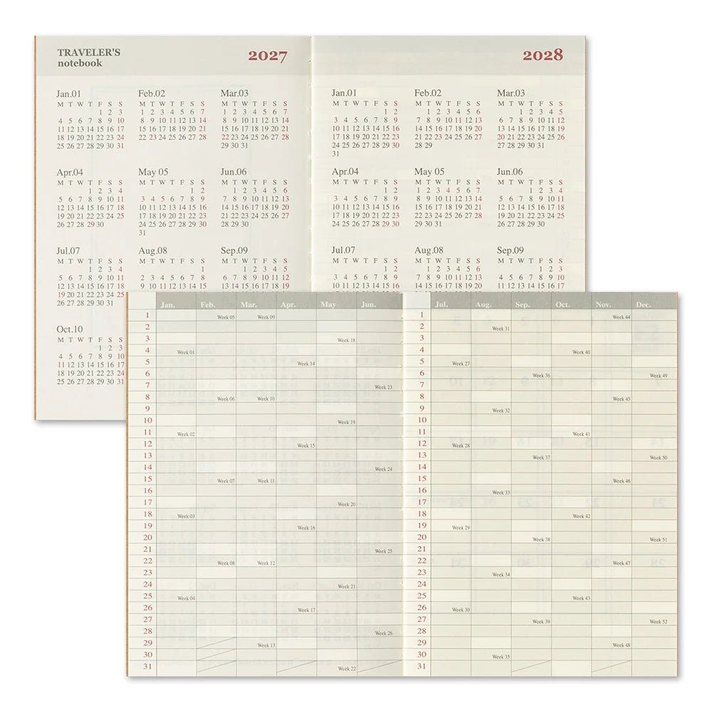 TRAVELER'S notebook - agenda mensuel 2027 (passport size) -