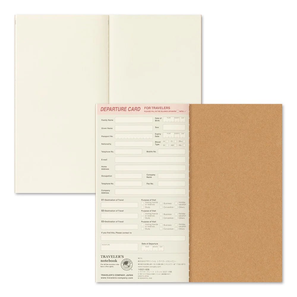 TRAVELER'S notebook - agenda mensuel 2027 (regular size) -