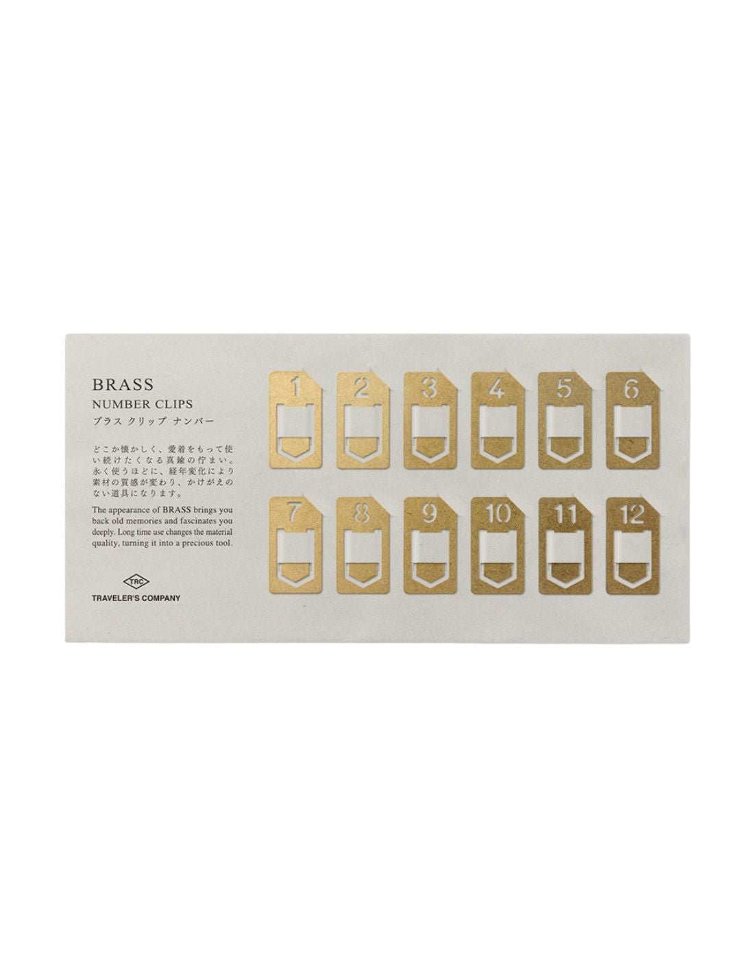 TRC BRASS - clips numérotés en laiton - TN Passport size / TN Regular size - 4902805430807