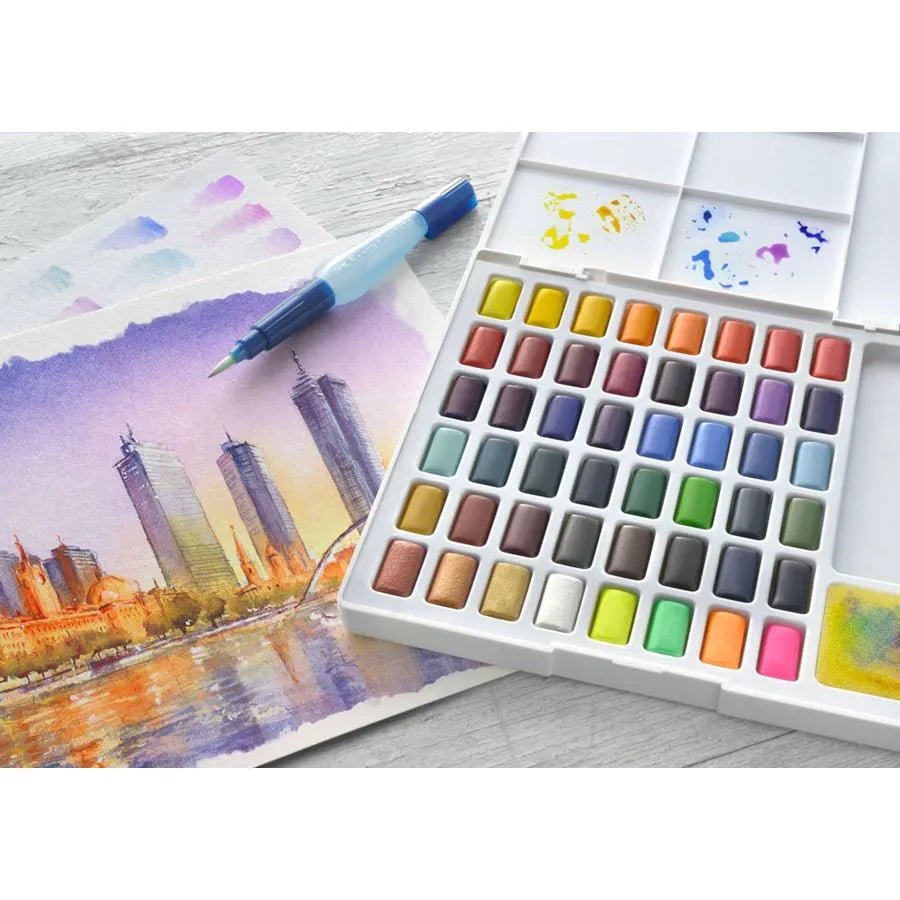 Aquarelle - Boîte 48 Demi Godets de Peinture - 6933256641687