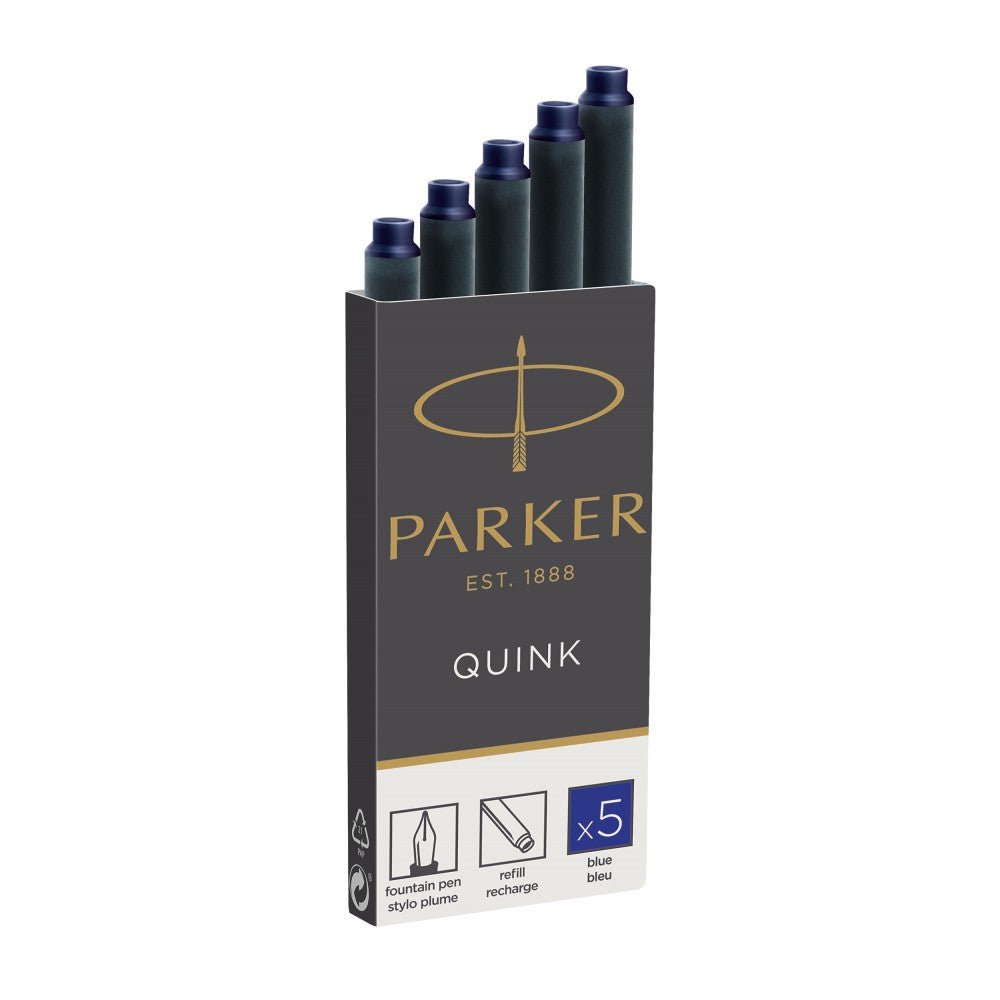 Cartouches d'encre PARKER, long format - Bleu - - 3501179503844