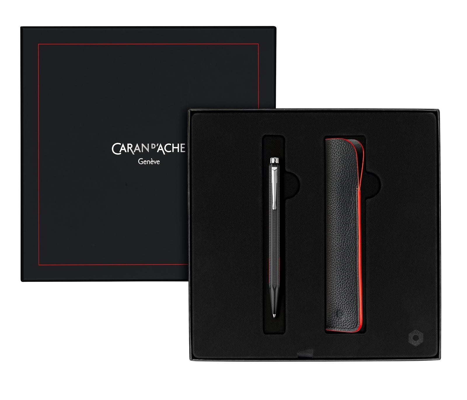 Set stylo bille CARAN D'ACHE Ecridor Racing - Medium (M) - Chromé Noir Mat - 7630002341561