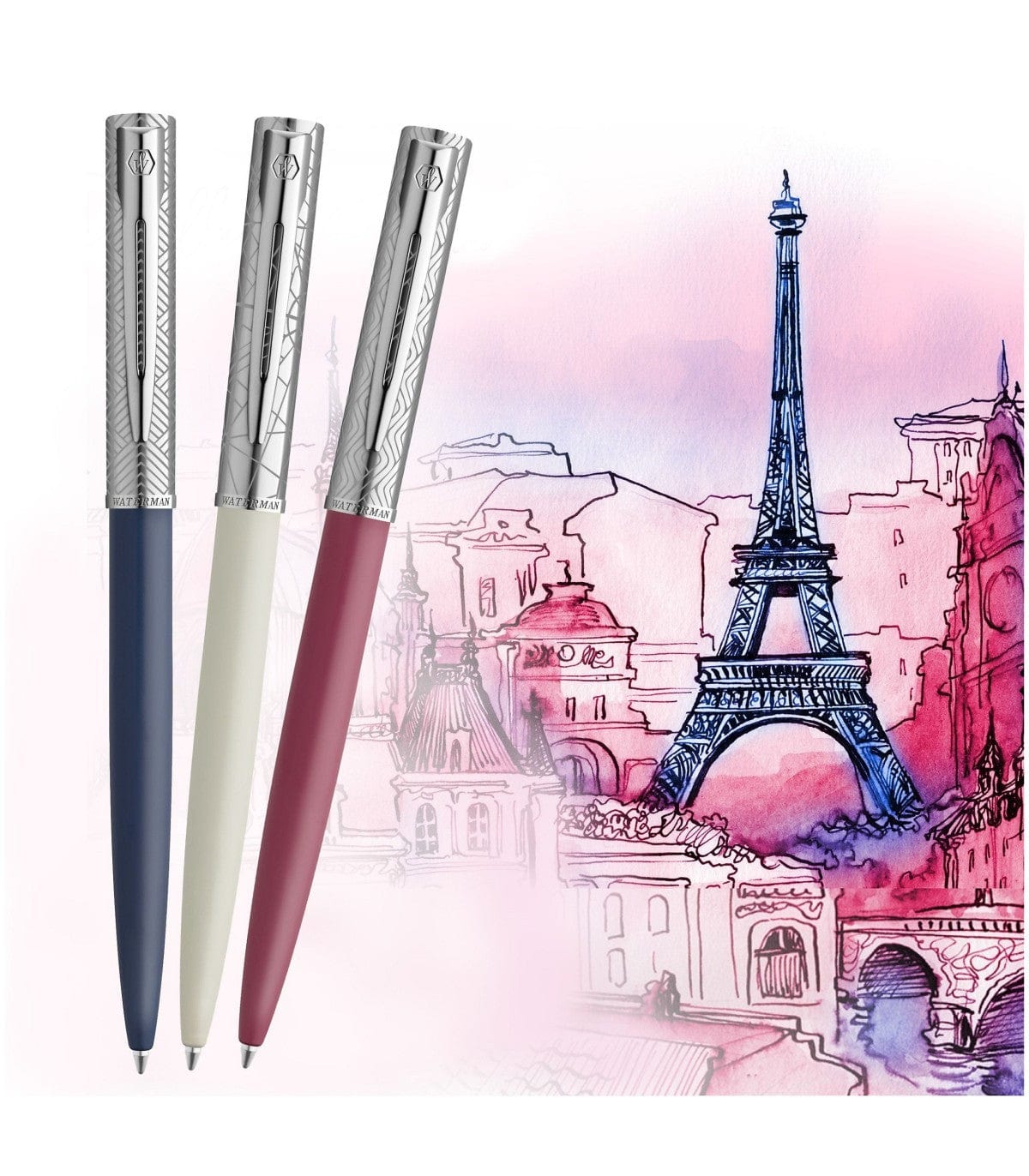 Stylo bille WATERMAN Allure Deluxe - Medium (M) - Laqué Blanc - 3026981745171