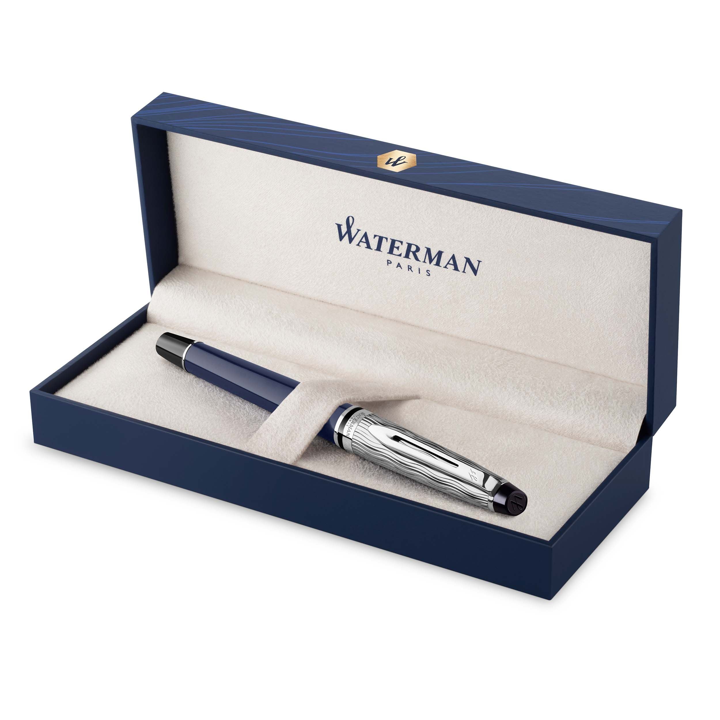 Stylo roller WATERMAN Expert l'Essence du Bleu - Fine (F) - Bleu - 3026981664298