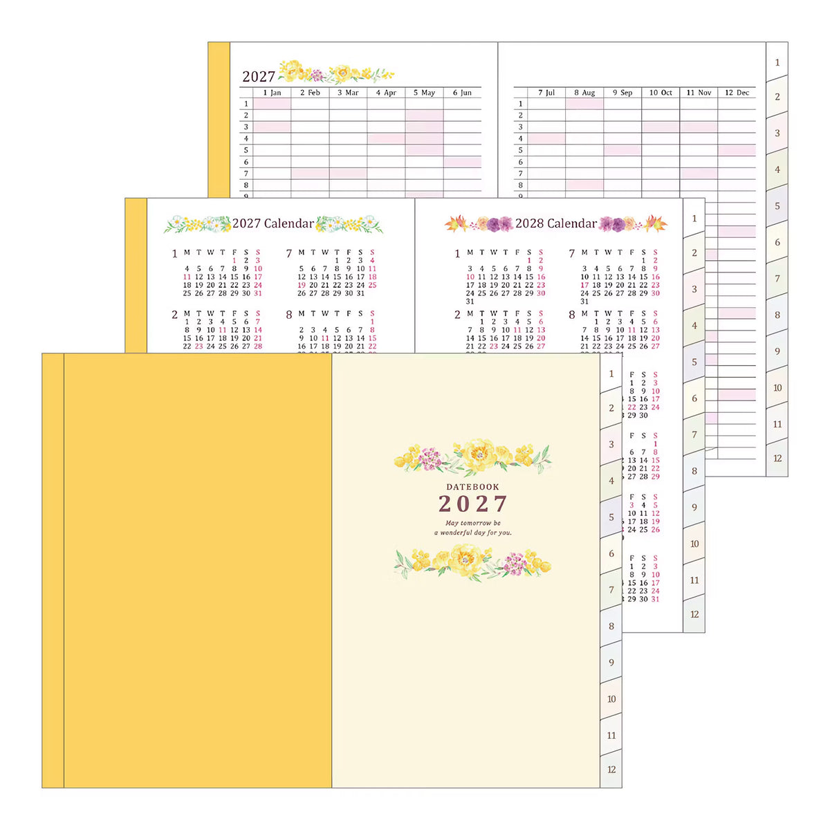 Agenda 2027 MIDORI Pocket Diary - Mini - Fleur
