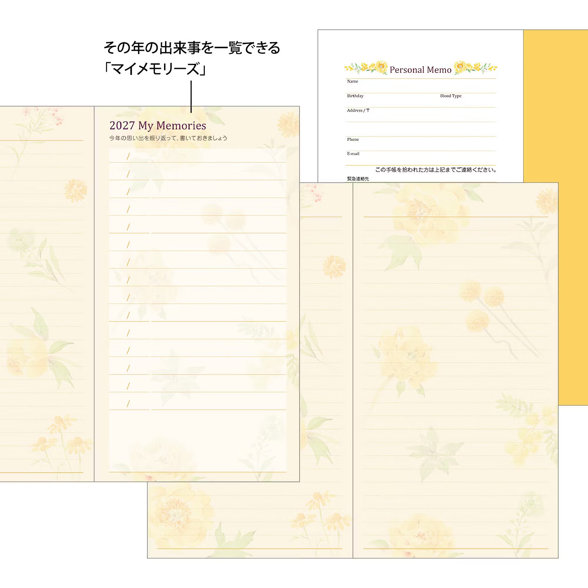 Agenda 2027 MIDORI Pocket Diary - Slim - Fleur