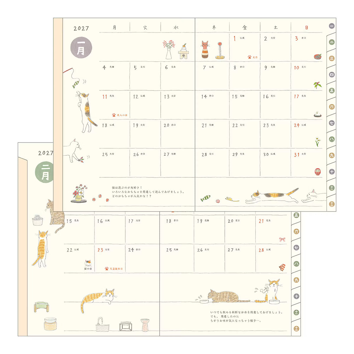 Agenda 2027 MIDORI Pocket Diary - A6 - Chat