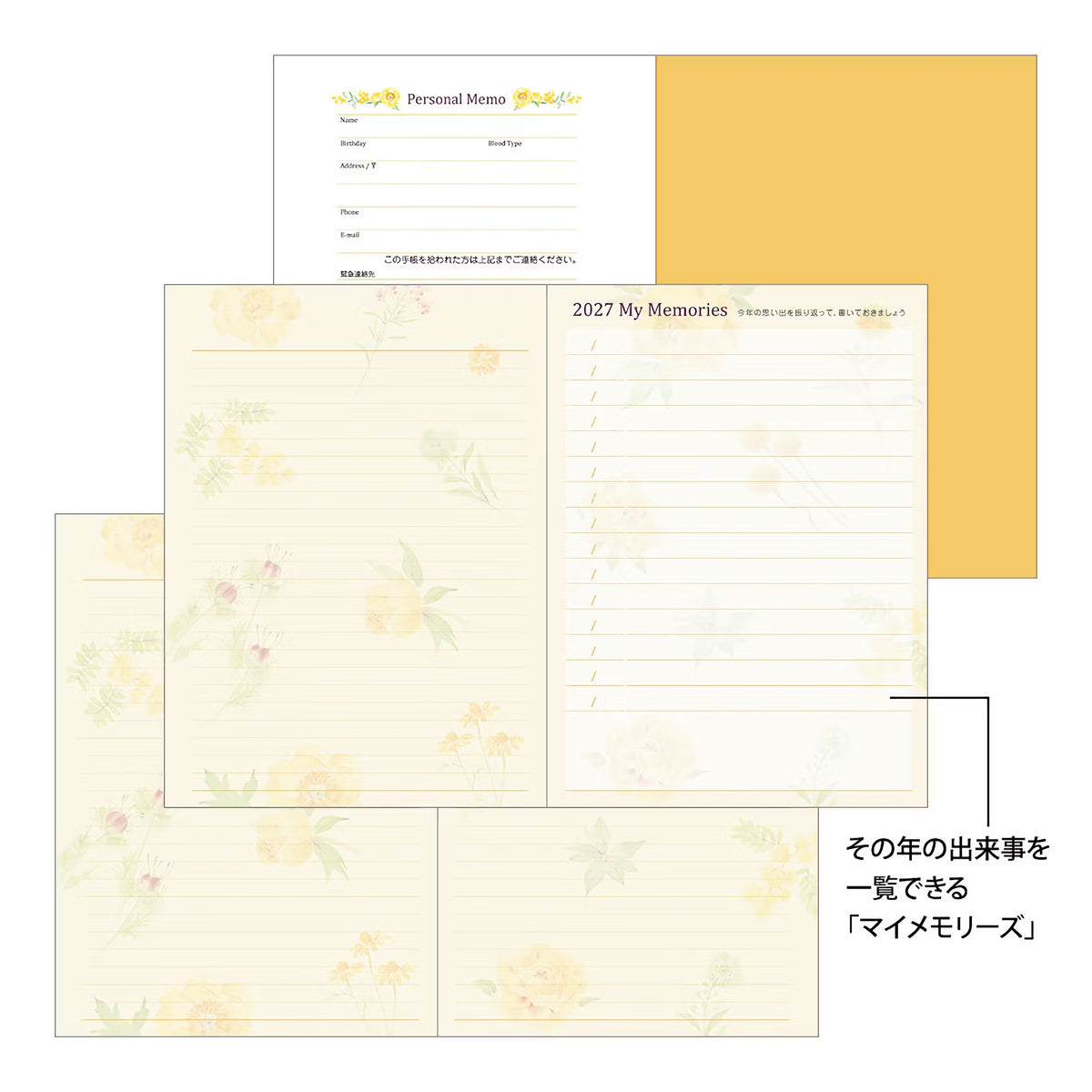Agenda 2027 MIDORI Pocket Diary - A6 - Fleur