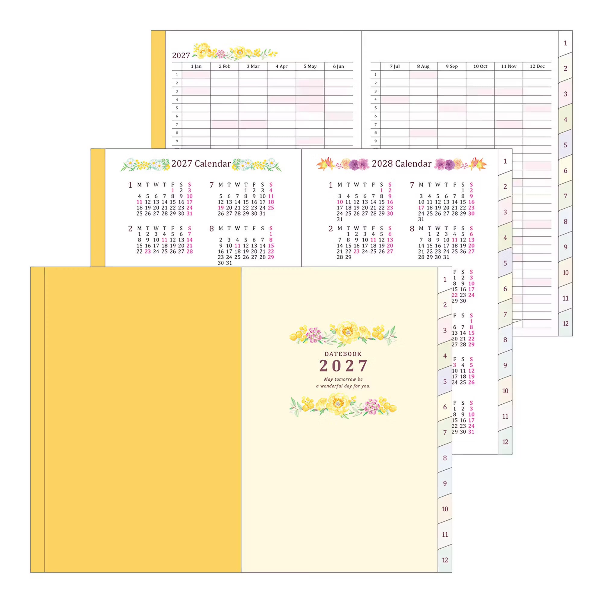 Agenda 2027 MIDORI Pocket Diary - B6 - Fleur