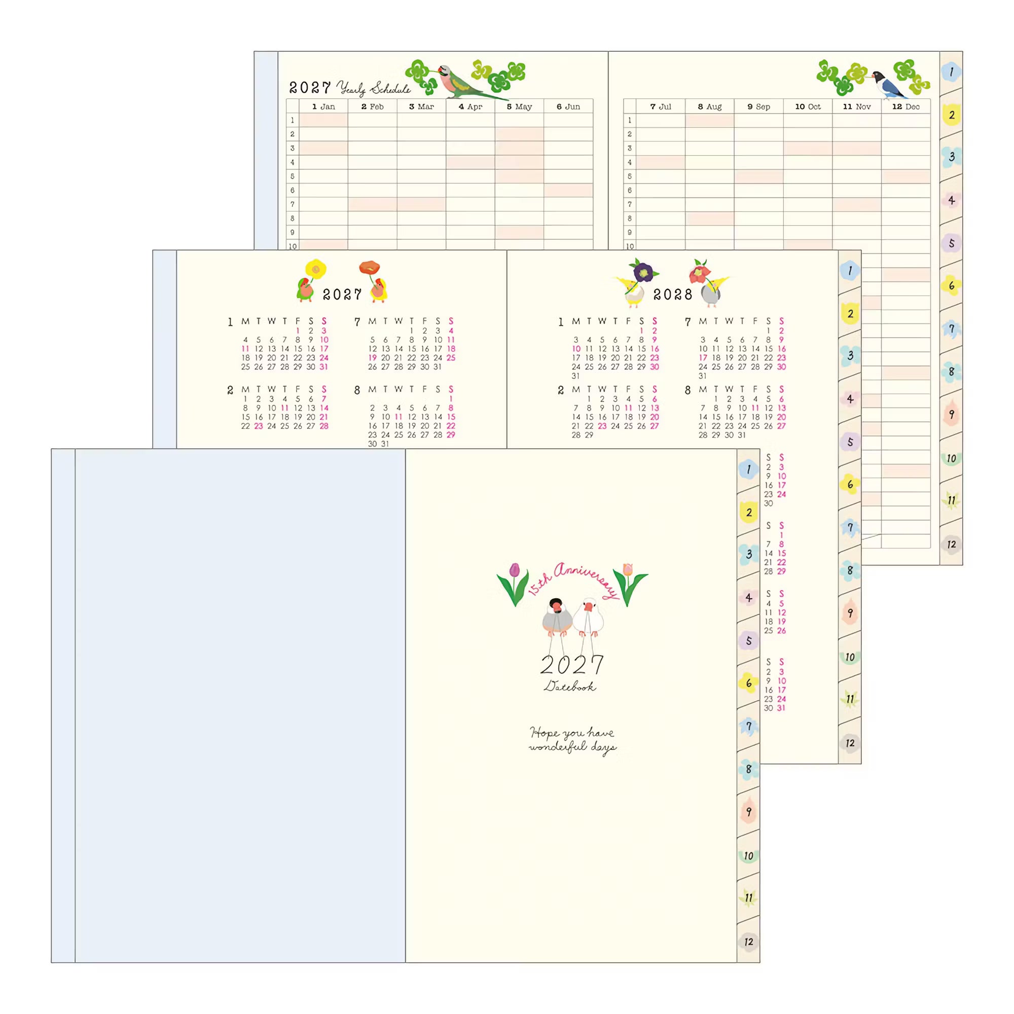 Agenda 2027 MIDORI Pocket Diary - B6 - Oiseau