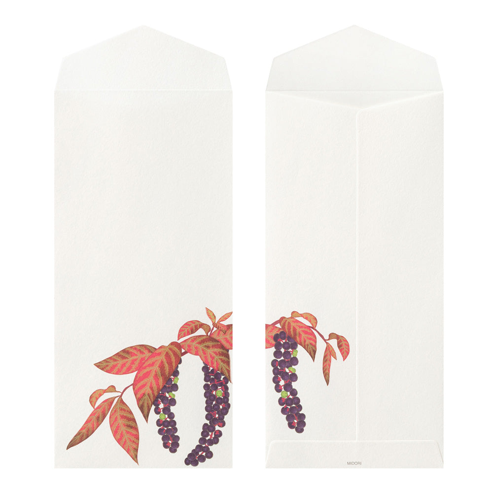 Enveloppes MIDORI washi - 188 x 90 mm - Fruits d’automne