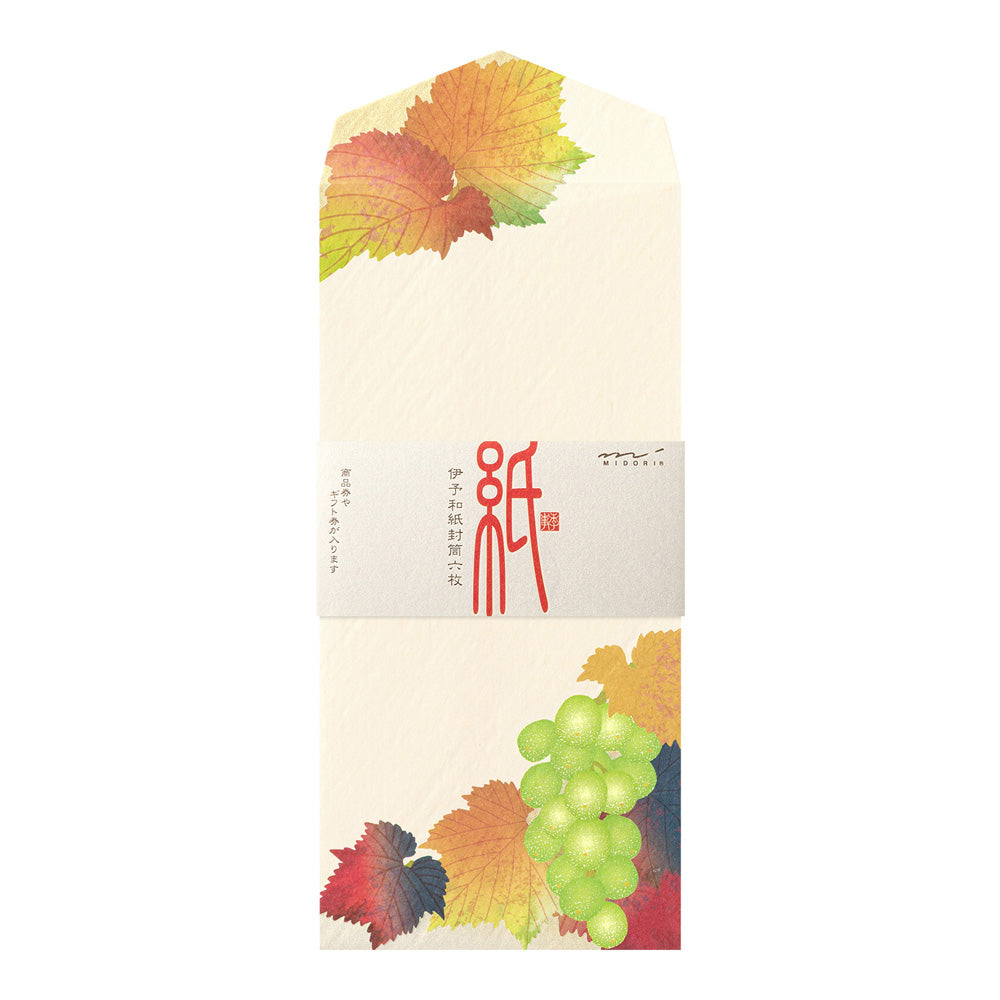 Enveloppes MIDORI washi - 188 x 90 mm - Grappes de raisin